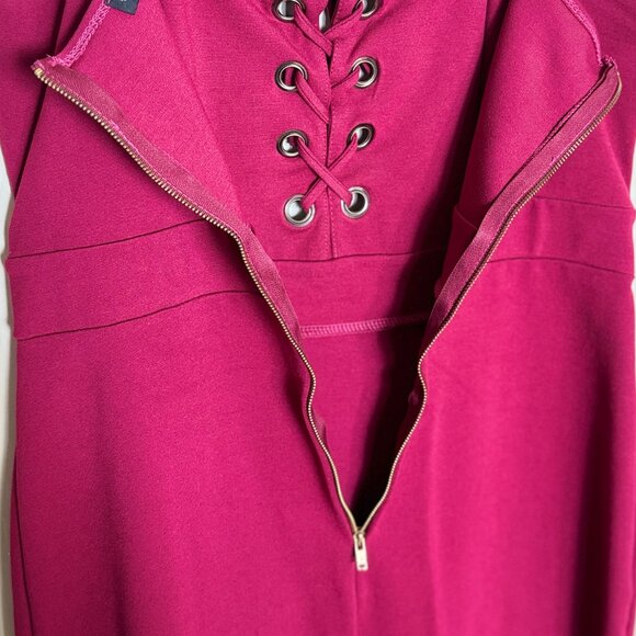 3/for$10🍒 - *Like New* Burgundy Wine Midi Dress (Large) - Picture 6 of 7